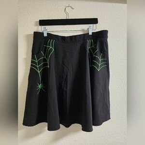 Hell Bunny Skirt Black With Greeb Web